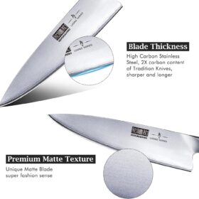 HOSHANHO 8-Inch Professional Chef's Knife - Japanese High Carbon Steel with Ergonomic Wood Handle, Ultra Sharp 8 Inch Kitchen Knife for Meat, Vegetables & Fruit