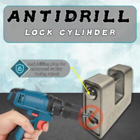 JEYETON Heavy Duty Armoured Padlock - 74mm High Security Anti-Drill Lock with 12mm Shackle - Weatherproof Outdoor Storage, Gate, and Warehouse Protection (Silver)