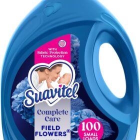 Suavitel Complete Liquid Fabric Softener, Fresh Field Flowers Scent, 100 Fl Oz (100 Loads) - HE Compatible, Color Protection & Wrinkle Reduction Formula