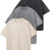 Arssm Men's Vintage Washed Oversized T-Shirts - 3 Pack Baggy Streetwear Tees