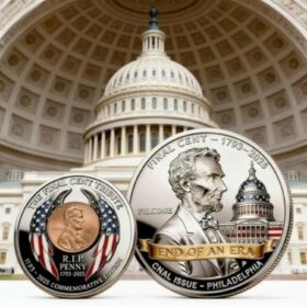 The Last Cent 3D Engraved Tribute Coin – 1793-2025 End of an Era Patriotic Collectible – Dual-Sided Challenge Coin (10-Pack)