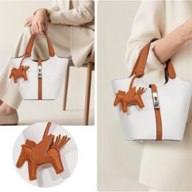 Vegan Leather Tote Bag for Women - Spacious Bucket Purse with Detachable Small Wallet & Top Handle Shoulder Strap