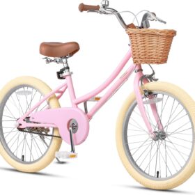 Petimini Retro Girls Bike with Wicker Basket & Training Wheels – Classic 12-20 Inch Vintage Children’s Bicycle