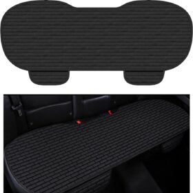 Premium Rear Seat Cover for Cars - Breathable, Non-Slip Bench Seat Protector with Side Storage Pockets - Universal All-Season Back Seat Mat for SUVs, Trucks & Sedans