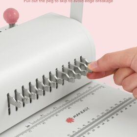 MAKEASY 2:1 Pitch Binding Machine – Portable 20-Sheet Book Binding Kit with 10pcs 5/8'' Wires, Plier & Punch for DIY Notebooks, Journals, Albums & Calendars