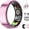 Smart Ring – Health & Fitness Tracker with Heart Rate, Sleep, & Steps – Waterproof Activity Ring for iPhone & Android (Lavender Pink, Size 10)