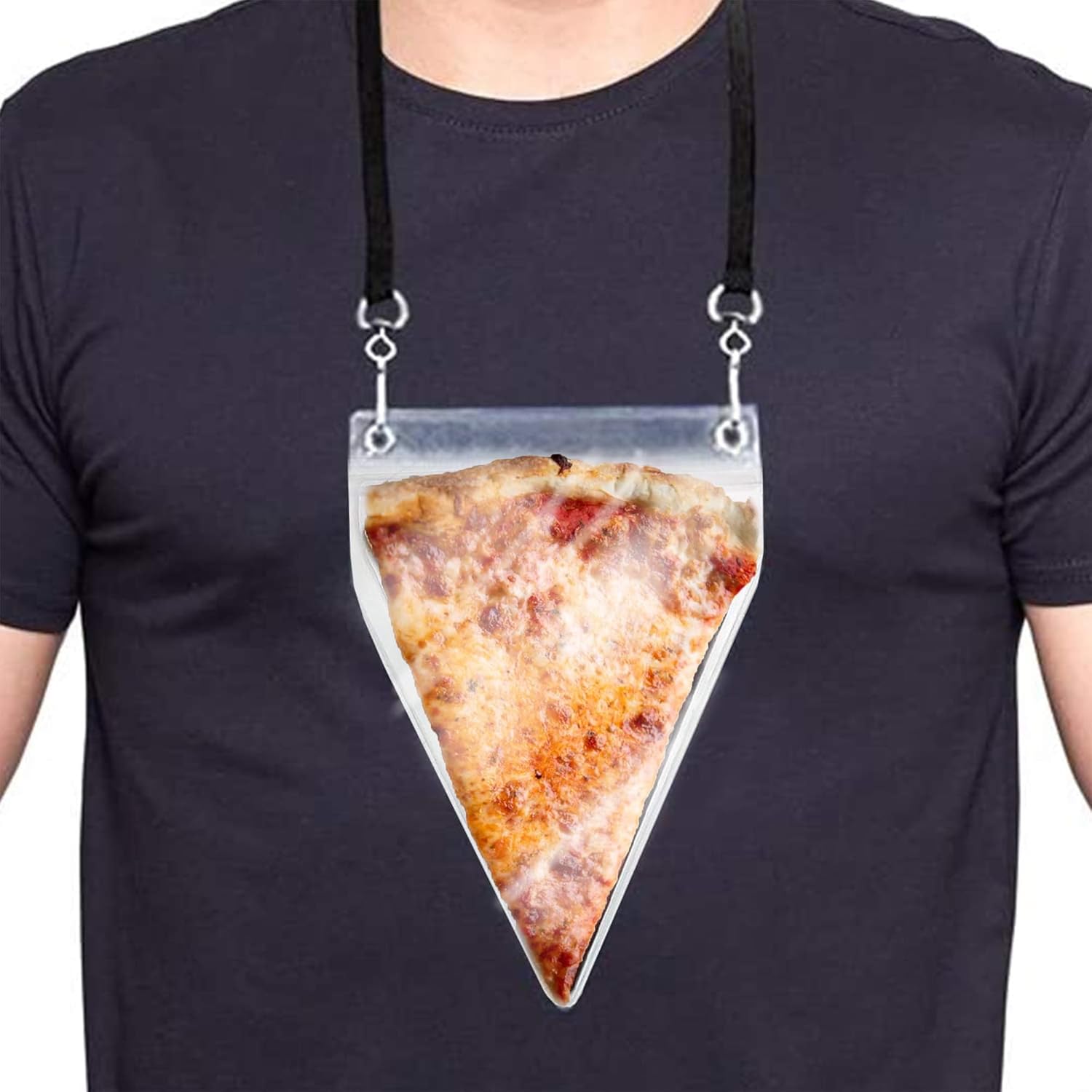 Portable Pizza Pouch Necklace - Fun Slice Holder, Food-Safe Storage, & Novelty Gag Gift for Pizza Lovers
