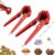 Heavy-Duty Aluminum Alloy Nutcracker Set with Non-Slip Handle & 4 Clips - Ergodic Pliers Tool for Walnuts, Pecans, Almonds & All Nuts (Red, 2-Pack)