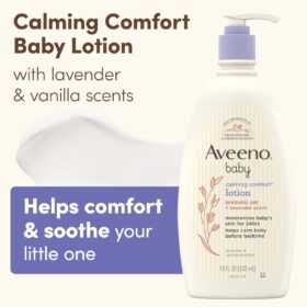 Aveeno Baby Calming Comfort Bedtime Lotion with Lavender & Vanilla - 18 oz Moisturizing Body Wash with Natural Oat Extract for Sensitive Skin