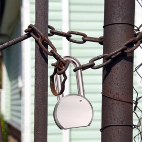 4-Pack 65mm Heavy Duty Matte Chrome Padlocks - Keyed Alike Solid Steel Security Locks for Gates, Storage, Fences & Toolboxes