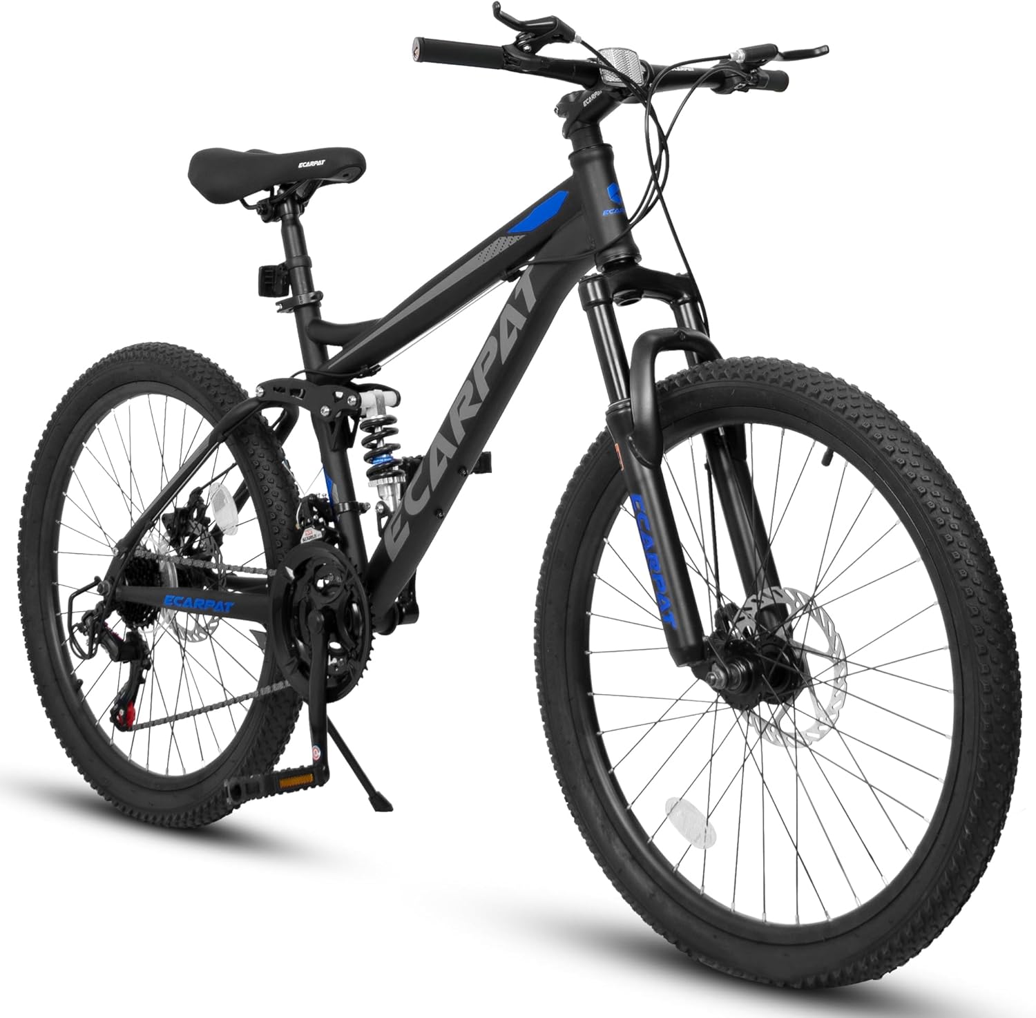 High-Performance Mountain Bike with Full Suspension – 21-Speed Shimano-Style Shifter, Carbon Steel Frame, and Mechanical Disc Brakes for Trail & Off-Road Adventures