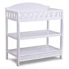 Delta Children Infant Changing Table with Waterproof Pad, Sturdy Wood Storage Station, White