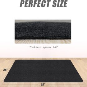 Sycoodeal Premium Non-Slip Office Chair Mat for Hardwood & Tile Floors – 48” x 36” Heavy-Duty TPR Floor Protector, Desk Rug for Home & Business (Pure Black)