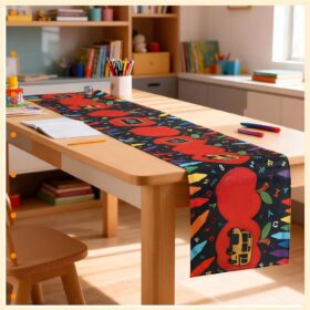 6-Piece Crayon Table Runners - Back to School Party Decorations for Classroom, Preschool, or Home