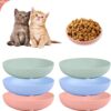 6-Pack Whisker Friendly Cat Bowls - 5.5 Inch Shallow Wheat Straw Pet Dishes for Wet & Dry Food - Dishwasher Safe Feeding Plates for Kittens, Cats, Rabbits & Puppies (Assorted Colors)