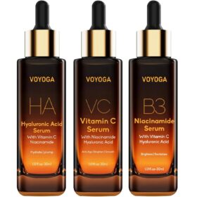 Advanced 3-Piece Anti-Aging Face Serum Set – Vitamin C, Niacinamide & Hyaluronic Acid for Brightening, Plumping & Deep Hydration - All Skin Types