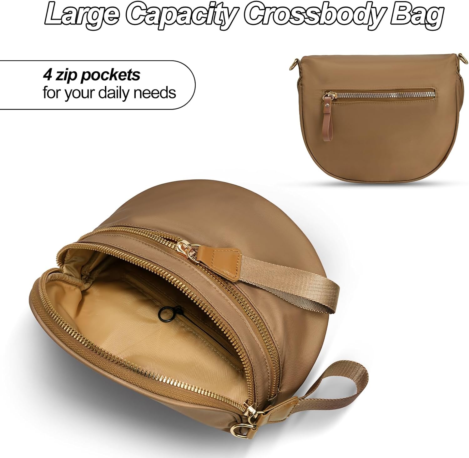 Checkered Crossbody Bag for Women – Spacious Nylon Sling Purse with Adjustable Shoulder Strap