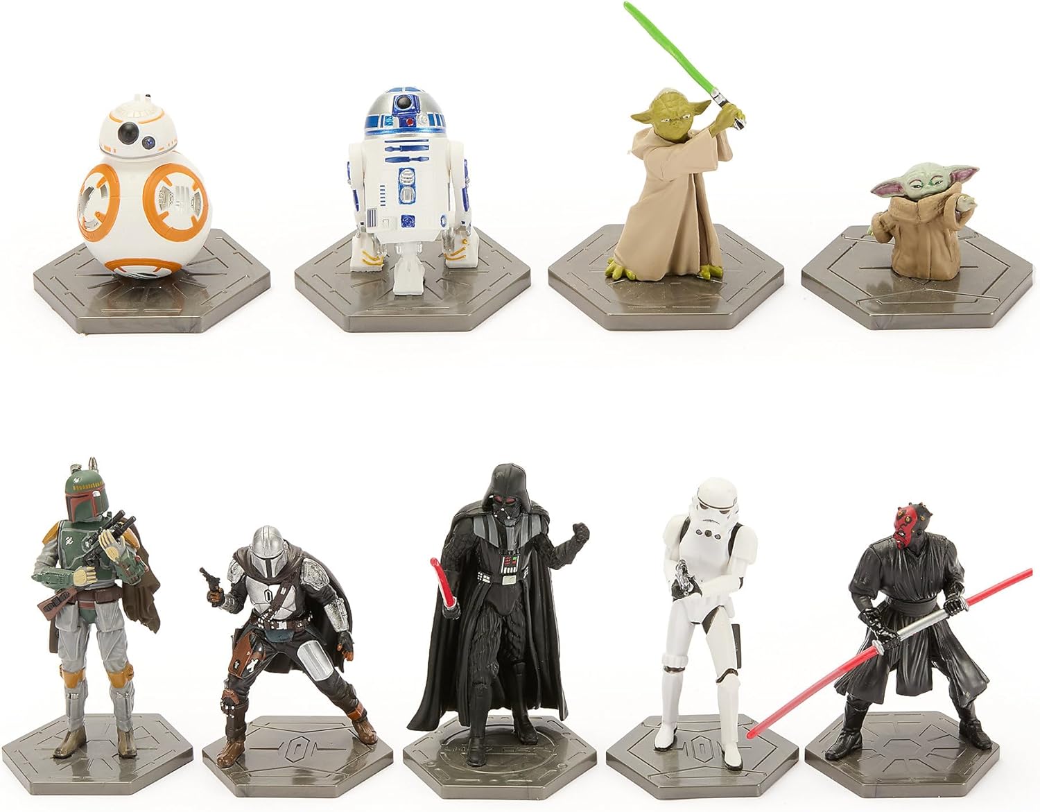 Disney Store Official Star Wars Mega Figure Collection – 19-Piece Fully Sculpted Character Set with Stands – Includes Darth Vader, Yoda, Han Solo & More – Ultimate Gift for Fans & Collectors
