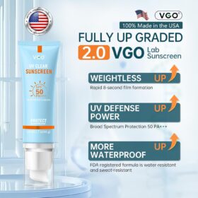 VGO Mineral Sunscreen SPF 50 for Face – Reef Safe, Invisible Zinc Oxide Formula – Oil-Free, Non-Comedogenic Daily Face Moisturizer – Travel Size