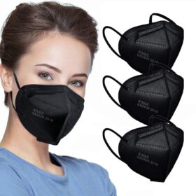 LEMENT 50-Pack KN95 Black Face Masks - 5-Layer Breathable Cup Design with ≥95% Filtration Efficiency