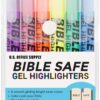 U.S. Office Supply Bible Safe Gel Highlighters, 6-Count Neon Set – No Bleed, Smudge-Resistant Fluorescent Pens for Art, Journaling & Study