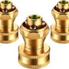 3-Pack Heavy Duty Brass Hose Nozzle – Adjustable Twist Garden Sprayer for Lawn, Car Wash & Cleaning