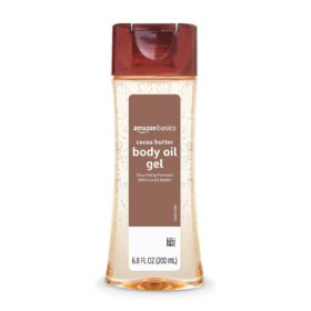 Amazon Basics Body Oil Gel with Cocoa Butter – Paraben-Free Moisturizer for Soft, Hydrated Skin, 6.8 Fl Oz