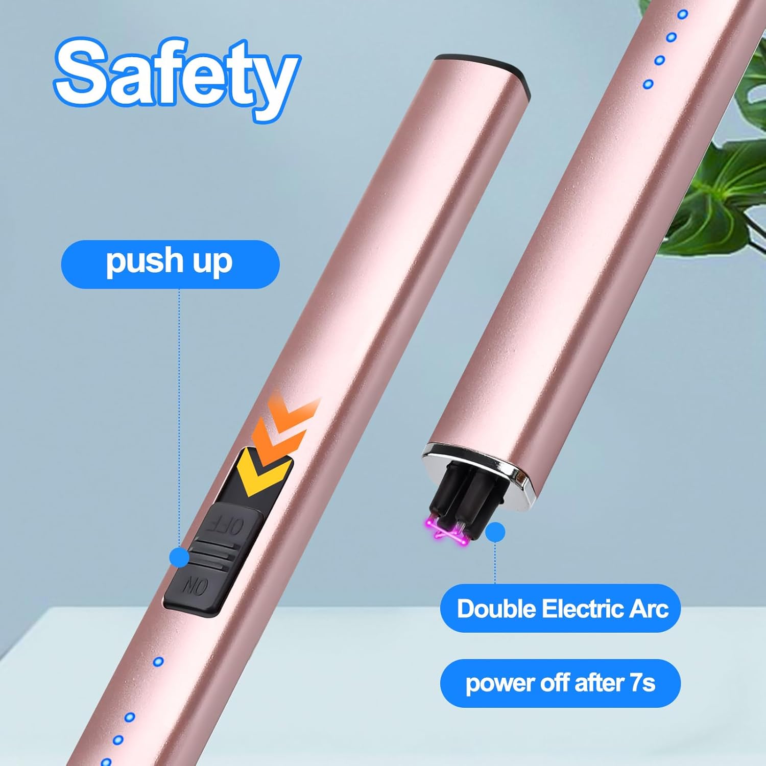 USB Rechargeable Electric Candle Lighter - Windproof Dual Arc Plasma Lighter with Safety Lock & LED Display - Perfect Gift for Women, Mom & Wife
