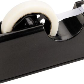 Officemate 2-in-1 Heavy Duty Desktop Tape Dispenser – Black, Compatible with 1 Inch and 3 Inch Cores (Model 96699)