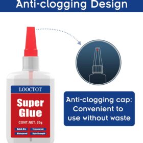 Premium 2-in-1 Super Glue with Precision Brush & Nozzle Applicator – 20g Industrial Strength Cyanoacrylate Adhesive for Wood, Metal, Plastic & DIY Crafts