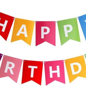 Fecedy Happy Birthday Banner - Colorful Bunting Decoration for Boys, Girls, Kids & Adult Milestone Parties