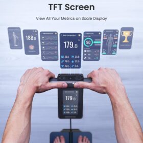 RENPHO MorphoScan Nova Smart Scale - 8-Electrode Body Composition Monitor with Full-Color TFT LCD Handle & Rechargeable Battery