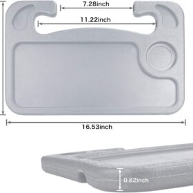 JUSTTOP Steering Wheel Desk – Portable Car Laptop Tray & Eating Station for Travel | Gray