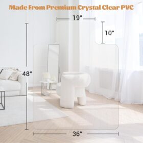 KMAT 36x48 Office Chair Mat for Hardwood and Tile Floors – Heavy Duty, Non-Toxic Desk Floor Protector with Lip for Easy Rolling