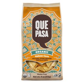 Que Pasa Organic Yellow Corn Tortilla Chips – 11 oz Bag | Gluten Free, Non-GMO, Authentic Mexican Stone-Ground Crunch