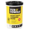 Tub O' Towels TW90 Heavy-Duty Multi-Surface Cleaning Wipes – 90 Count (10" x 12") – Moist Towels with Aloe & Vitamin E – Removes Grease, Tar, Ink, and Scuffs – Perfect for Auto, Home, and Shop