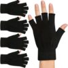 Unisex Thermal Half-Finger Gloves - 2 Pack Soft Knit Cycling, Running & Typing Mittens for Dexterity and Warmth
