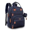 BabbleRoo Diaper Bag Backpack – Spacious, Water-Resistant Baby Travel Tote with Changing Pad, Stroller Straps & Insulated Pockets (Navy Blue)