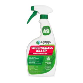Earth's Ally Weed Killer – 32oz Natural, Pet-Safe Herbicide Spray | OMRI Listed, Glyphosate-Free Formula for Driveways, Patios & Gardens