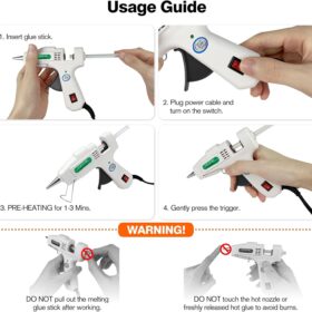 Mini Hot Glue Gun Kit with 30 Glue Sticks - Fast Heating DIY Craft Tool for Home Repairs, School Projects, & Arts (7mm)