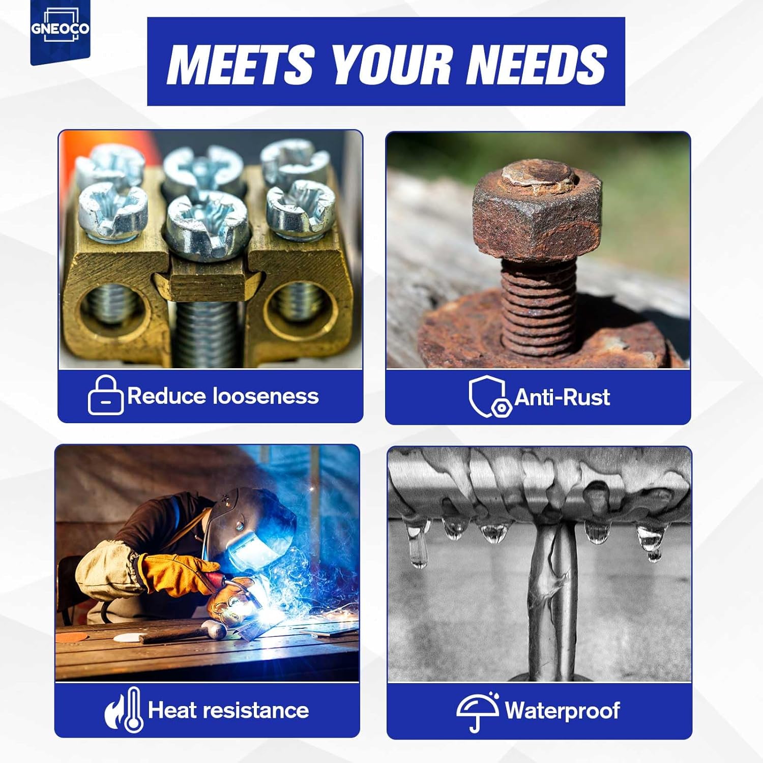 50ml Medium Strength Blue Threadlocker – Removable Anaerobic Thread Locking Glue for Bolts, Nuts & Fasteners – Vibration, Heat & Corrosion Resistant Automotive Sealant