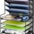 Simple Trending 7-Tier Mesh File Organizer – Adjustable Vertical Desktop Shelf Unit for Office, Home & School Document Storage (Black)