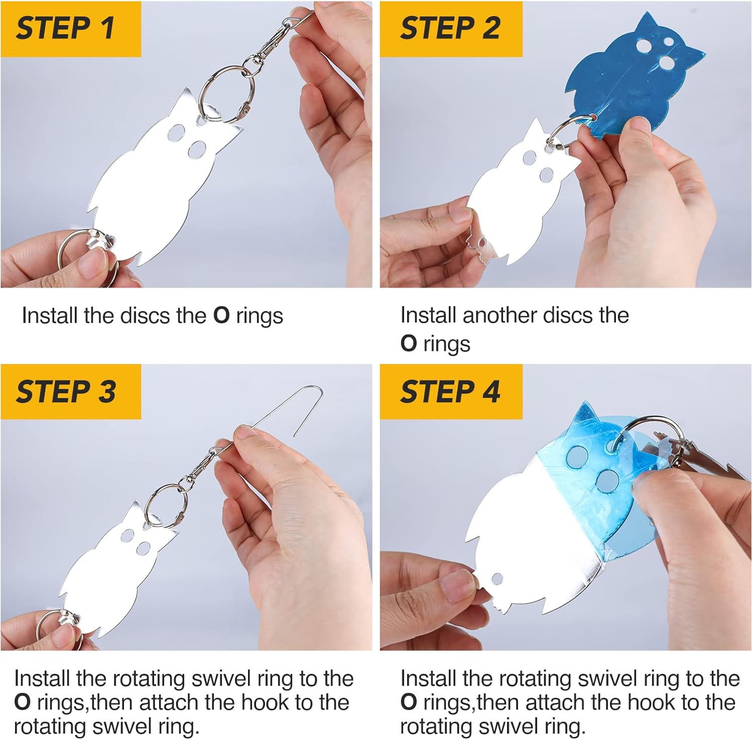 XPCARE 48-Piece Dual-Sided Reflective Bird Scare Discs – Humane Garden Deterrent for Woodpeckers, Pigeons & Ducks – Includes Hooks & Swivels for Hanging