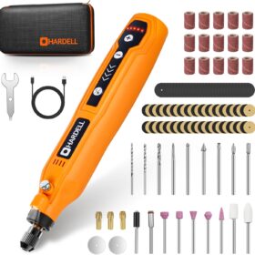 HARDELL Mini Cordless Rotary Tool Kit with 69pcs Accessories, 5-Speed Variable USB Rechargeable Micro Grinder for DIY Crafts, Resin, Sanding, Polishing, Drilling, Engraving