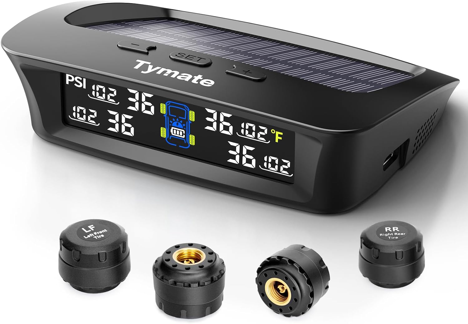 Tymate TM3 Solar TPMS for RV & Trucks – Color LCD Display with 4 Sensors