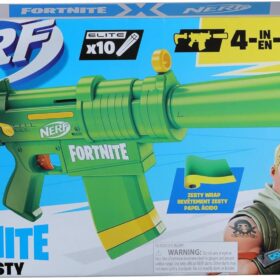 Nerf Fortnite SMG-Zesty Blaster | Motorized Toy Foam Gun with Detachable Stock & Barrel | Includes 10 Elite Darts & 10-Dart Clip | Cool Gifts for Boys, Girls & Gamers