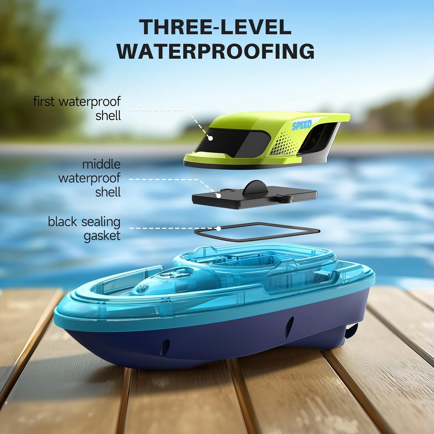 SYMA Q16 RC Boats for Kids and Adults - 2 Pack High-Speed Remote Control Boats with Water Spray & LED Lights - 40 Min Runtime, 2.4GHz Racing for Pool and Lake