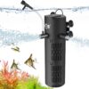 4-in-1 Submersible Aquarium Filter for 30-80 Gallon Tanks | 200 GPH Internal Power Filter with Wave Maker, Oxygenation & Dual-Layer Filtration for Freshwater, Saltwater & Turtle Tanks (Ultra-Quiet 12W)