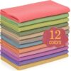 XSEINO 12-Pack Premium Morandi Felt Fabric Sheets – 8x35 Inch 1.4mm Thick Non-Woven Craft Rolls for DIY Sewing, Patchwork & Home Décor