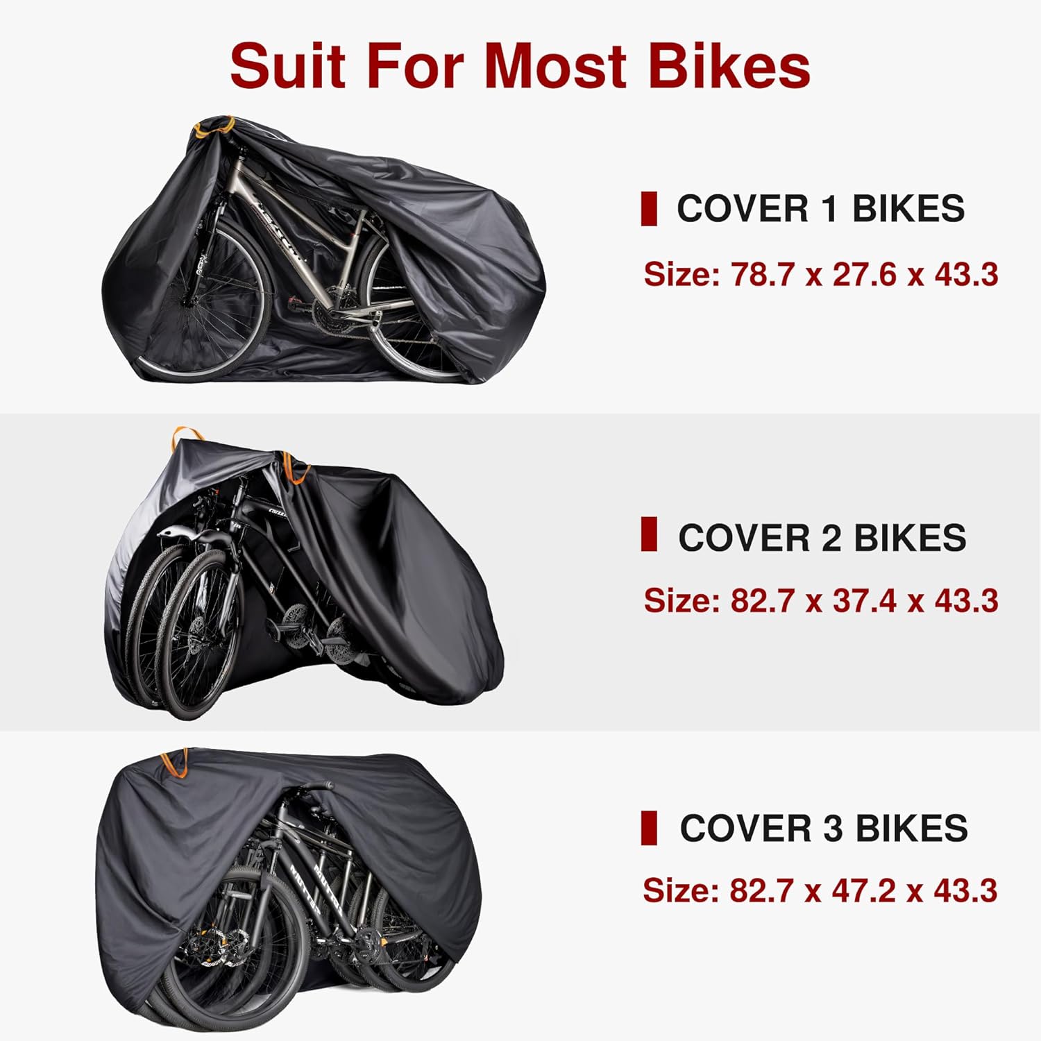 Puroma Waterproof Bike Cover for 1 Bike – Heavy Duty 190T Outdoor Protection with UV Coating, Anti-Theft Lock Hole, and Windproof Elastic Hem for Mountain, Road, and Electric Bicycles